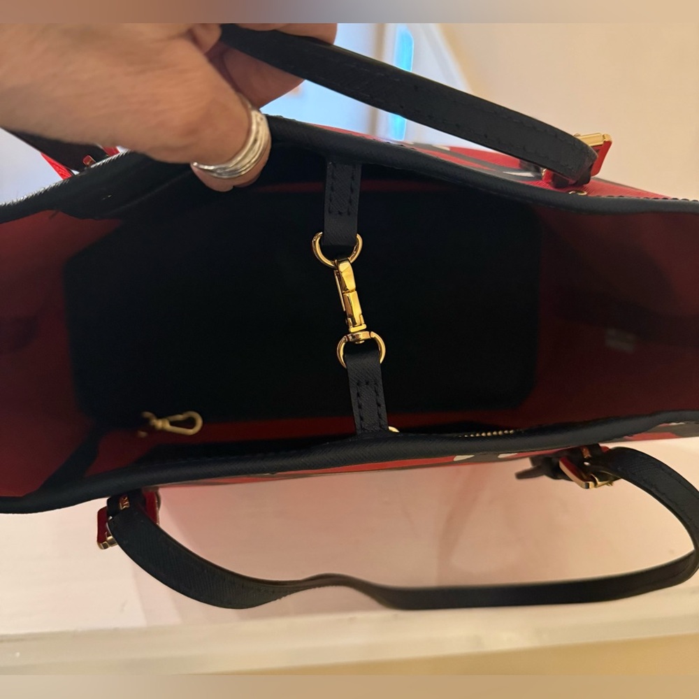 Michael Kors Red and Navy Geometric Tote ECC - Picture 10 of 14